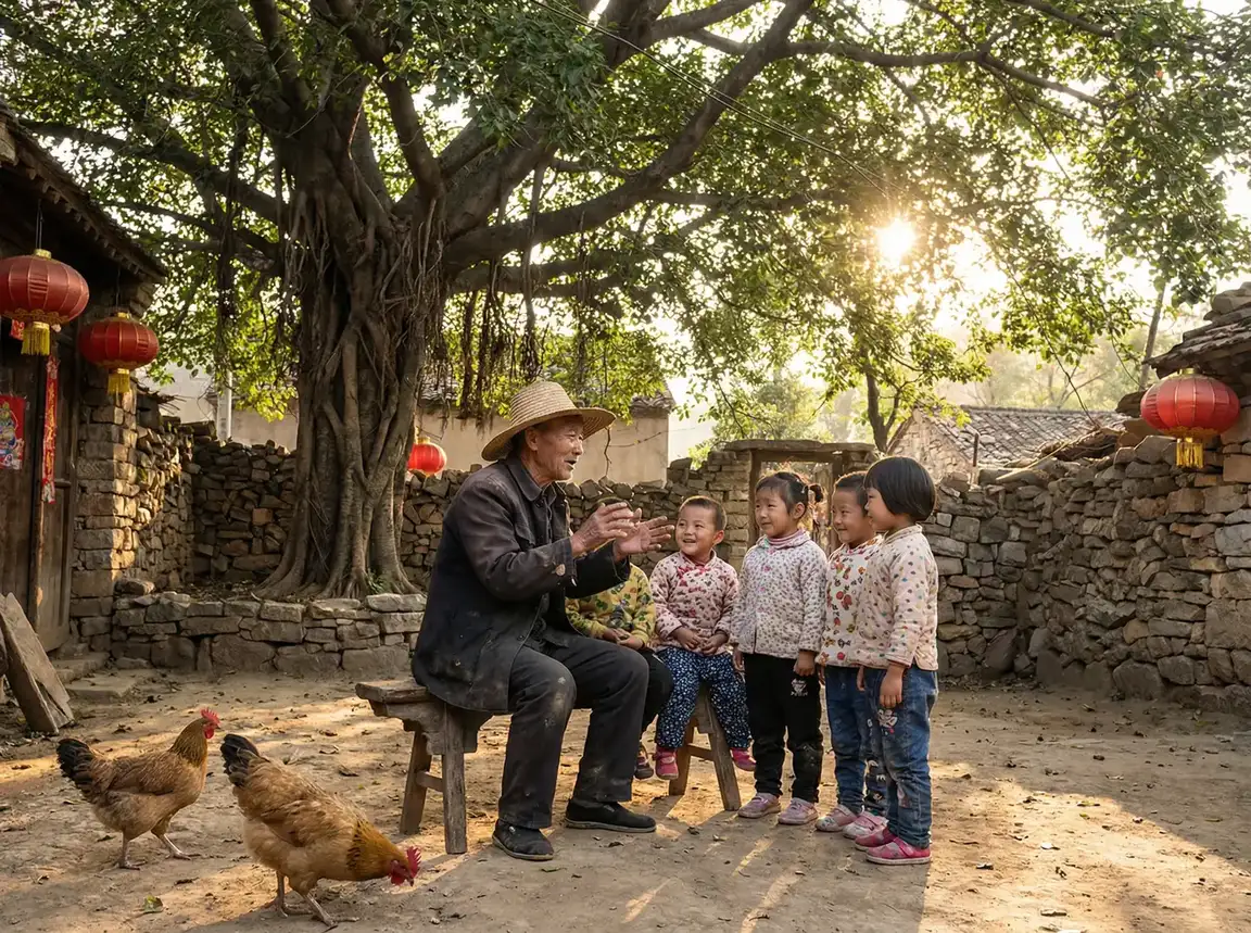老人在大榕树下给孩子们讲故事 - 别想打扰我学习在线观看 乡村记忆